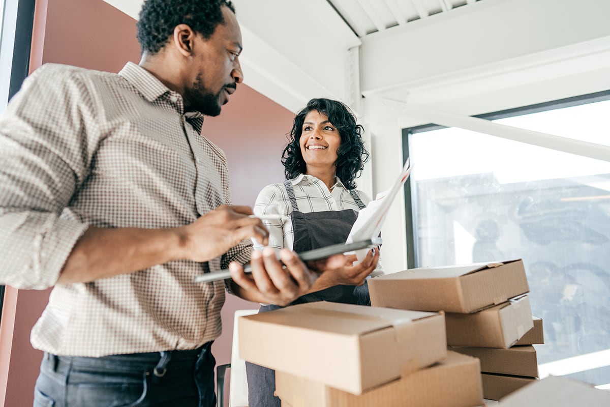 Two women making a payment online